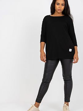 Plus size blouse Relevance  Plus size blouse with 3/4 sleeves and a boat neckline. Perfect for everyday wear.