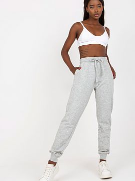 Tracksuit trousers BFG  Sweatpants with elastic waistband, slip pockets on the sides. High-waisted pants with a tie at the waist.