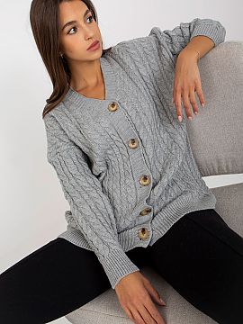 Cardigan Rue Paris  Women\'s sweater with button closure and long sleeves. A perfect choice for many occasions.