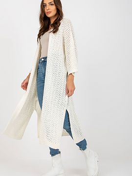 Cardigan Och Bella  Long sleeve cardigan with no closure. Cardigan with openwork pattern.