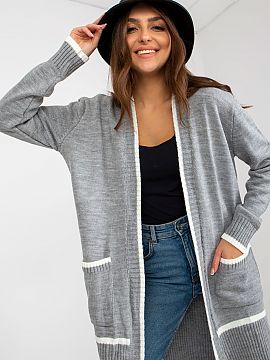Cardigan Rue Paris  Women\'s cardigan with long sleeves, unbuttoned. Large slip pockets on the sides.