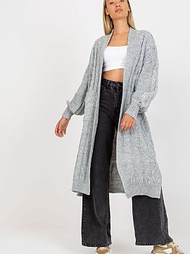 Cardigan Rue Paris  Long sleeve cardigan with no fastening. Large slip pockets on the front. Perfect for many occasions.
