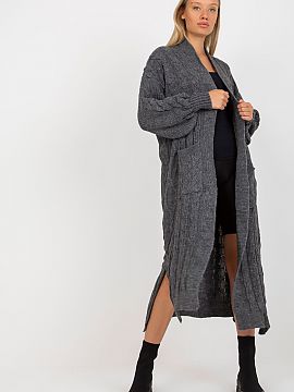 Cardigan Rue Paris  Long sleeve cardigan with no fastening. Large slip pockets on the front. Perfect for many occasions.