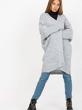 Cardigan Och Bella  Cardigan with long wide sleeves, unbuttoned. Contrasting lettering on the back.