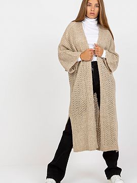 Cardigan Och Bella  Long sleeve cardigan with no closure. Cardigan with openwork pattern.