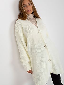 Cardigan Rue Paris  A cardigan with an extended cut, button closure and long sleeves.