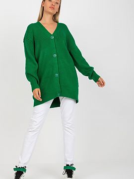 Cardigan Rue Paris  A cardigan with an extended cut, button closure and long sleeves.