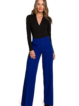 Women trousers Stylove  Can pants be more feminine? A low-fitting waistband and wide cropped legs ending flush with the floor emphasize maximum femininity. The pant