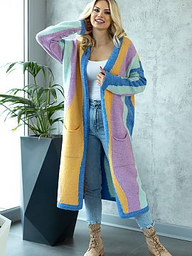 Cardigan PeeKaBoo  Long sleeve cardigan with no closure. The cardigan is soft and fluffy to the touch.