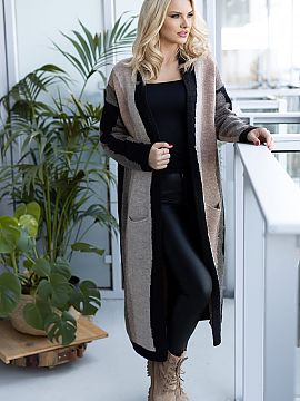 Cardigan PeeKaBoo  Long sleeve cardigan with no closure. The cardigan is soft and fluffy to the touch.