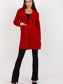 Coat Och Bella  Women\'s coat with long sleeves and patch slip pockets. The coat is unlined and buttoned.