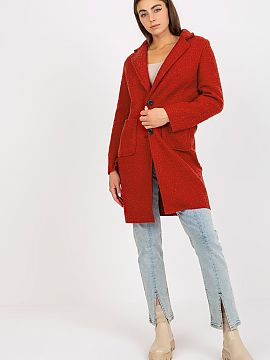 Coat Och Bella  Women\'s coat with long sleeves and patch slip pockets. The coat is unlined and buttoned.