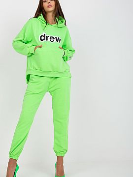 Set Ex Moda  Women\'s sweatshirt set consisting of a sweatshirt and pants. Sweatshirt with long sleeves, hood and kangaroo type pocket on the front.   Lo