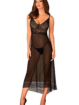 Sexy shirt Obsessive  Full of chic, the long nightgown from the Estiqua collection ignites the senses and encourages moments together for two! Asymmetrical cut pe