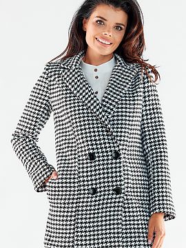 Coat awama  Elegant double-breasted coat fastened with large black buttons. It will be perfect for many occasions. The coat is fully lined.