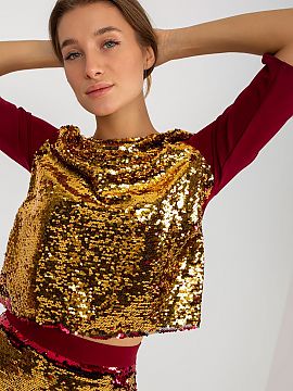 Blouse Lakerta  Blouse with 3/4 sleeves, with sequins. The blouse will go perfectly with a sequined skirt.
