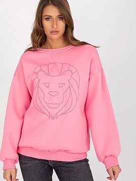 Sweatshirt Ex Moda  Ladies\' blouse with long sleeves and round neckline. Decorative embroidery on the front.