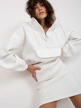 Set Ex Moda  An interesting everyday set, consisting of a sweatshirt and a skirt. Sweatshirt with hood, long sleeve and pocket on the front. Skirt with e