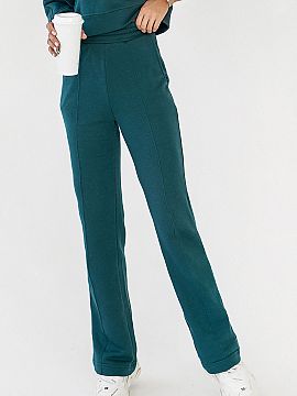 Tracksuit trousers IVON  Sweatpants with straight legs, elevated waist and fashionable stitching, you must have them! Made of pleasant, soft cotton. Pants with elast