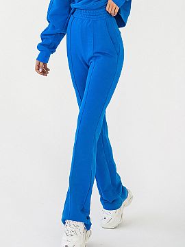 Tracksuit trousers IVON  Sweatpants with straight legs, elevated waist and fashionable stitching, you must have them! Made of pleasant, soft cotton. Pants with elast