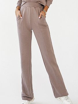 Tracksuit trousers IVON  Sweatpants with straight legs, elevated waist and fashionable stitching, you must have them! Made of pleasant, soft cotton. Pants with elast