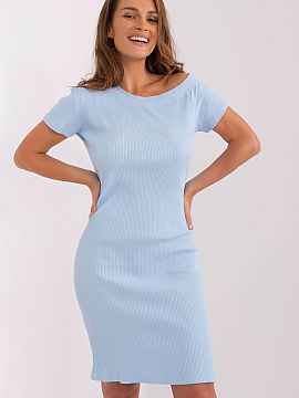 Daydress Relevance  Pencil cut dress with short sleeves and asymmetrical neckline. A proposal ideal for many occasions.