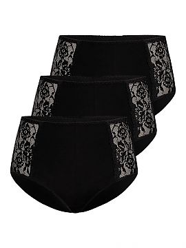Set Teyli  Set of women\'s high-waisted panties in black. The sets are very popular among customers due to their attractive price. The panties in the m
