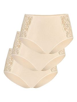 Set Teyli  Set of women\'s high-waisted panties in natural beige color. The 3-pack is very popular among ordering women due to its much lower price. Th