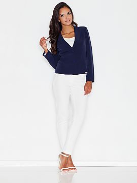 Women trousers Figl   Classic trousers, long legs.
 Tube cut, made of smooth material.
 Stuck-in elastic band at waist.
 Elegant trousers perfect for any occa