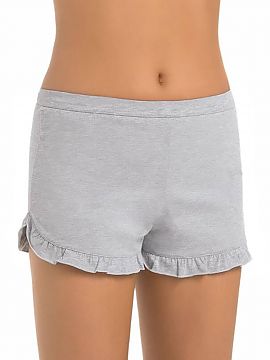 Shorts Teyli  Women\'s short shorts with frill in gray color sewn from pleasant viscose, nice and pleasant to the body. The shorts have slightly widened l