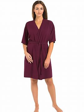Bathrobe Teyli  Women\'s bathrobe made of viscose in eggplant color. It is very pleasant to the touch and nice to the body. Made of high quality fabric. Wom