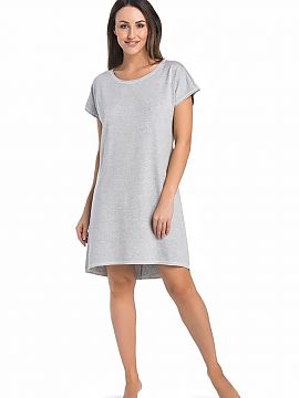 Nightshirt Teyli  Nightgown in gray color. It is made of high-quality, airy viscose pleasant to the touch and for the female body. The length of the shirt rea