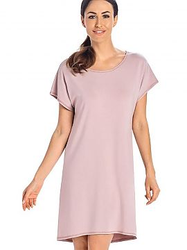Nightshirt Teyli  This cocoa-colored nightgown is an ideal choice for women who value comfort and convenience while sleeping. It is made of soft viscose, plea
