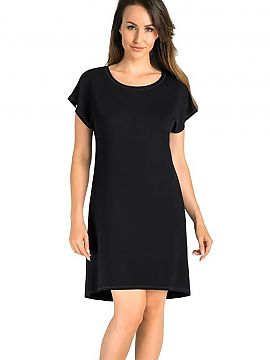 Nightshirt Teyli  Women\'s shirt in black color. Airy and nice to the touch fabric and at the same time high quality provides maximum comfort and preservation