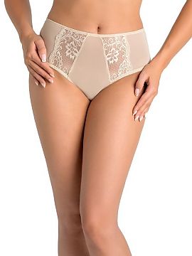 Shorts Teyli  Mesh panties of shorts type in beige color. Made of high-quality, delicate material, which provides full comfort. In the front they are deco