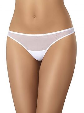 Brazilian style panties Teyli  Brazilians made of mesh in white color. Women\'s brazilians are made of airy, transparent and delicate mesh without the addition of lace. Th