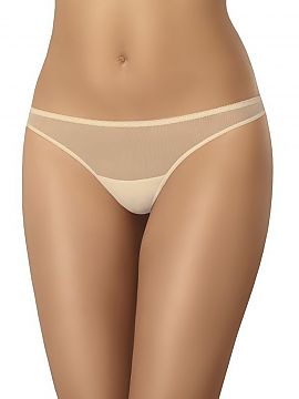 Brazilian style panties Teyli  Women\'s mesh panties in flesh-colored made of transparent fine and mesh without the addition of lace. Classic and simple, they are very tig