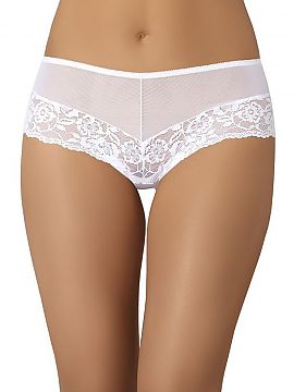 Shorts Teyli  Women\'s lace shorts made of white delicate mesh. Comfortable, they fit well to the body, and the lace sexily exposes the buttocks and does 