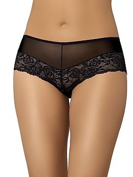 Shorts Teyli  Women\'s transparent mesh shorts in black. They are made of black mesh delicate and pleasant to the touch. They are elastic, fit well to the