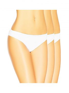 Set Teyli  Women\'s bamboo panties in white color. They come in a three-pack in sizes XS to XXL. The sets are much loved by women, due to their encoura
