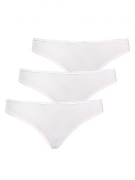 Set Teyli  Women\'s bamboo thongs in white color. They come in a 3-pack in the same color and in sizes from XS to XXL. These sets are very popular amon