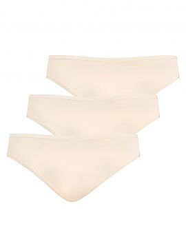 Set Teyli  A set of classic bamboo thongs in beige color. They come in a 3-pack of solid color without decorations or patterns. The 3-pack comes in siz