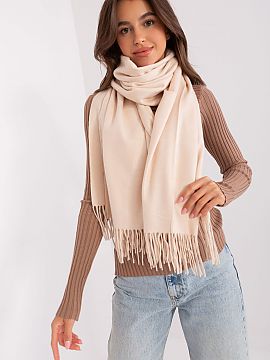 Shawl AT  Warm long scarf with decorative tassels, ideal for winter.   Length 196 cm.