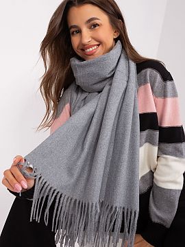 Shawl AT  Warm long scarf with decorative tassels, ideal for winter.   Length 196 cm.