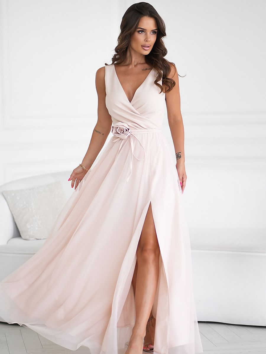 Long dress model 199328 Bicotone 