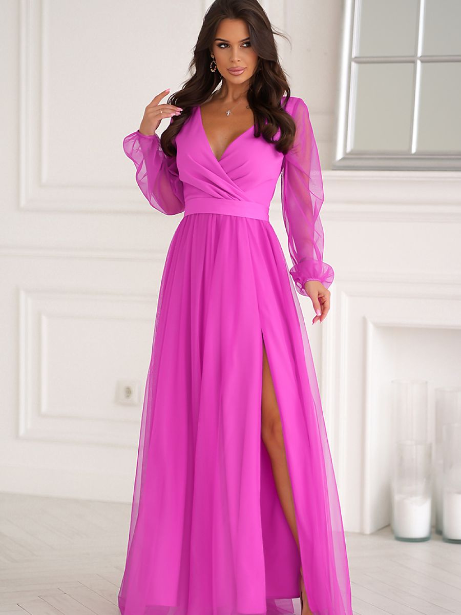  Long dress model 202459 Bicotone 