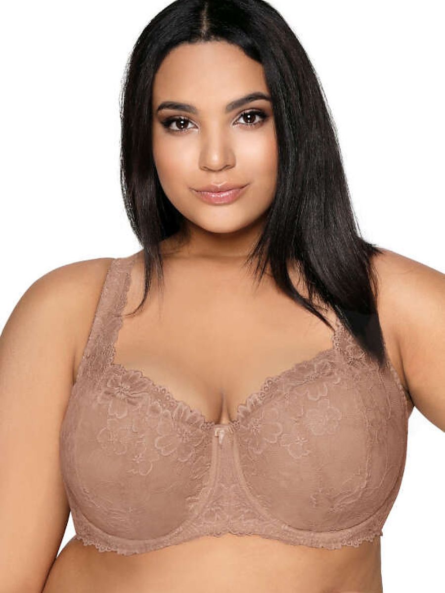 Padded bra en Mesh Beige