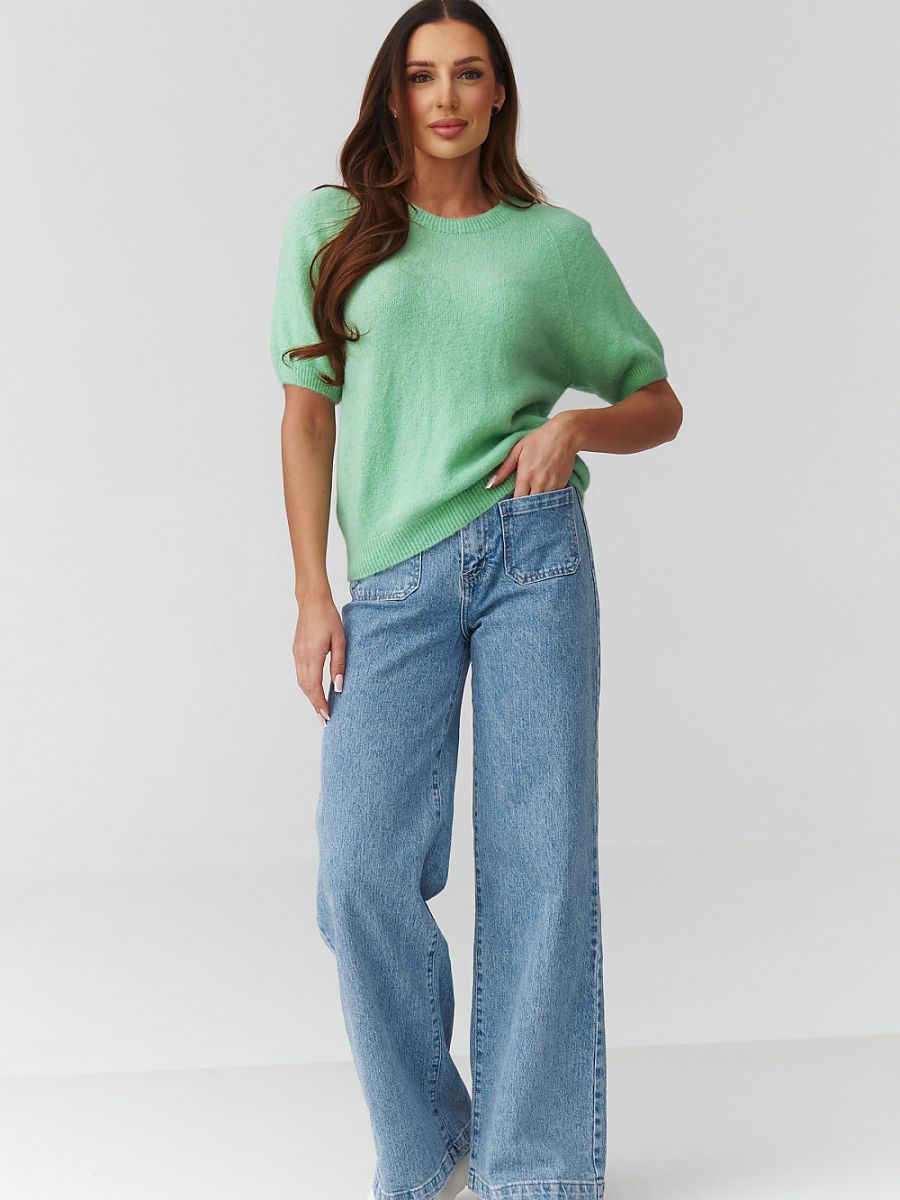  Short sleeve sweater model 224078 Makadamia 