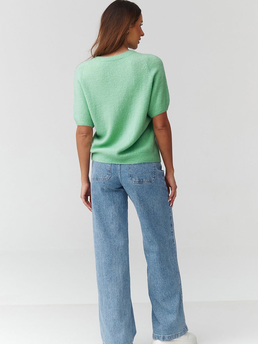  Short sleeve sweater model 224078 Makadamia 