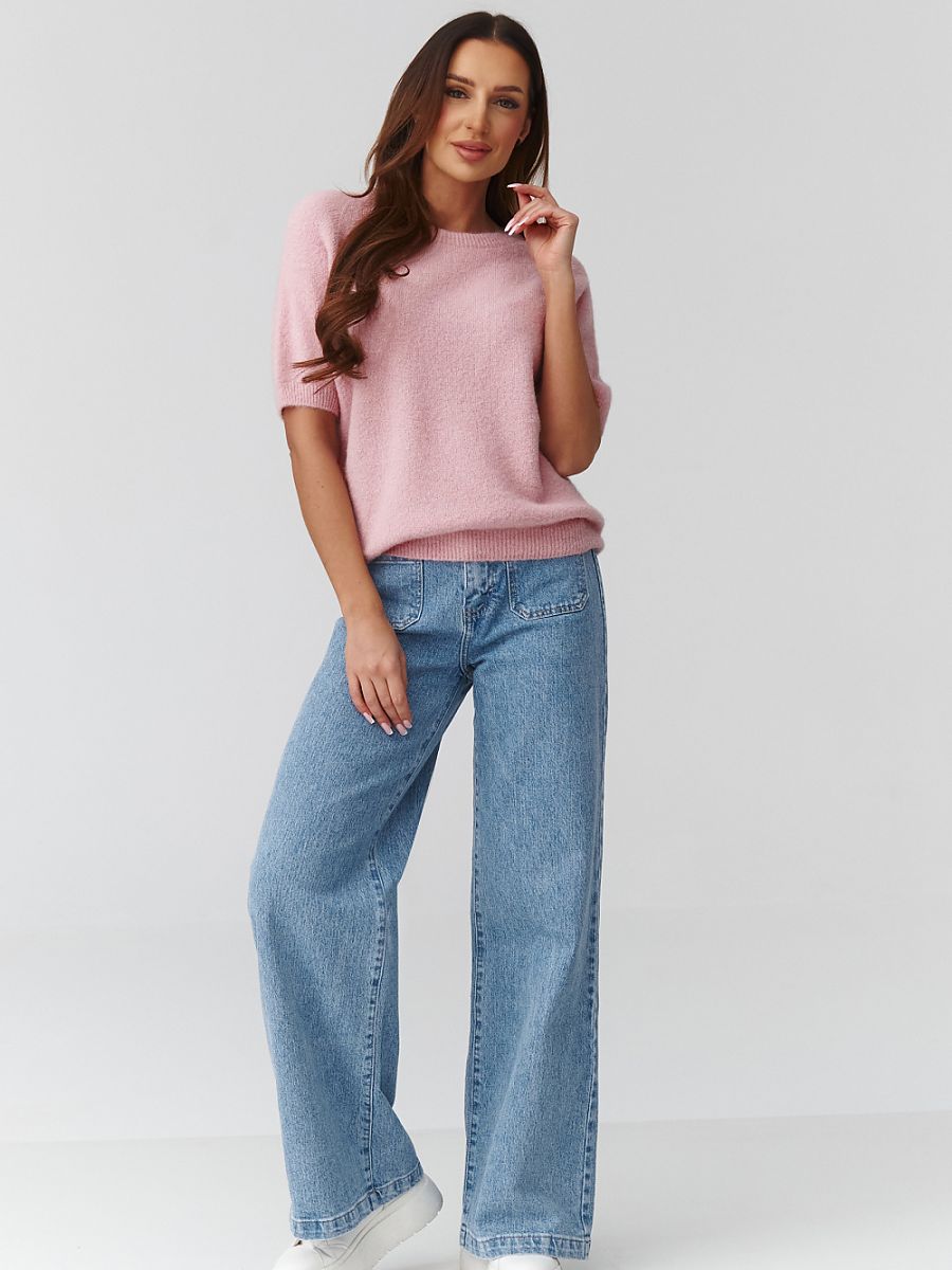  Short sleeve sweater model 224079 Makadamia 